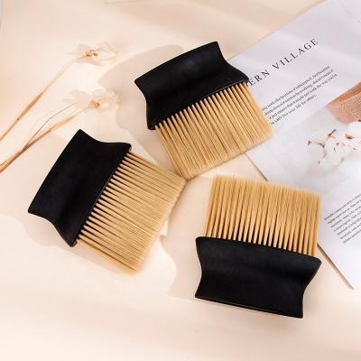 China Wooden Handle Fiber Bristle Hair Brush Barber Shaving Hair Cleaning Brush Waterproof Face Neck Field Hairdressing Brush for sale