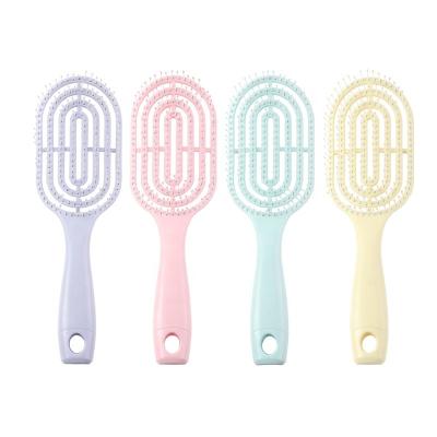 China Wholesale Custom Colored Logo Waterproof Massage Plastic ABS Detangling Portable Hair Brush For Women for sale