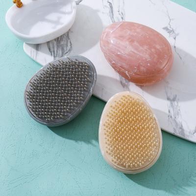 China Amazon Hot Selling Custom Color Waterproof Scalp Massage Brush ABS Plastic Portable Detangling Hair Brush Egg Shape Massage Comb for sale