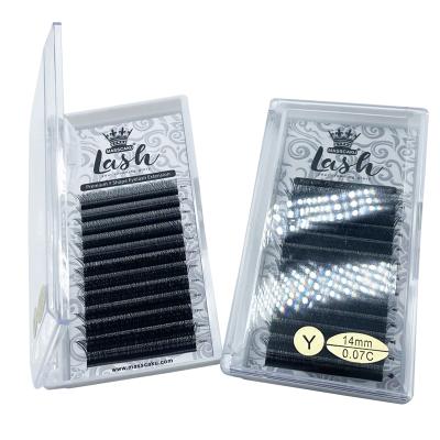 China Natural custom made long lines premium matte black yy eyelash extension 12 type private label false eyelashes seller for sale