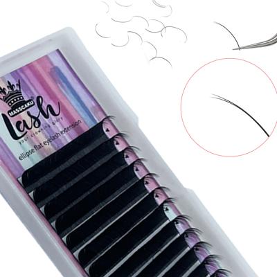 China Long Extension De Pestanas Planas Natural Ellipse Flat Eyelash Extension OEM Private Label for sale