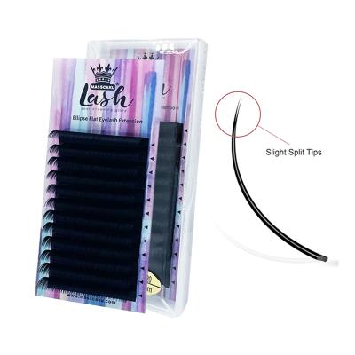 China Long MASSCAKU Aluminum Back Mink Supplier Natural Mix 8-15mm Ellipse Flat Eyelash Extensions for sale