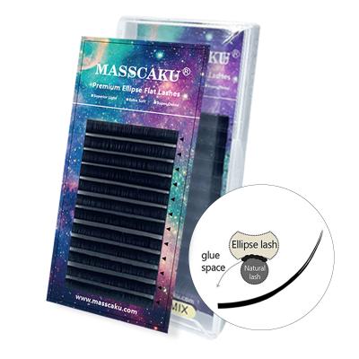 China MASSCAKU Long Natural Cashmere Mink Flat Lash Eyelash Extensions Length Soft for sale