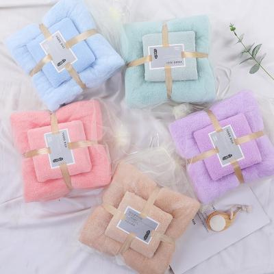 China Cheap Towel Set New Microfiber Velvet Bath Towel Large Size Coral Child Safe Towel Cover Bathing Towel Set for sale