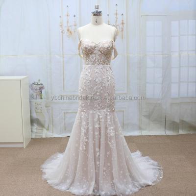 China Antistatic Off Shoulder Straps With Beautiful Debut Style Lacewedding Dresses Mermaid for sale