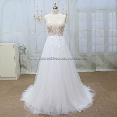 China Simple But Elegant Soft Line Anti-Static Sparkle Wedding Developed Wedding Tulle A Line for sale