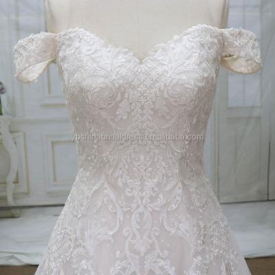 China China Anti-Static Popular Color With Newest French Lace Ball Gown Wedding Dress 2022 for sale