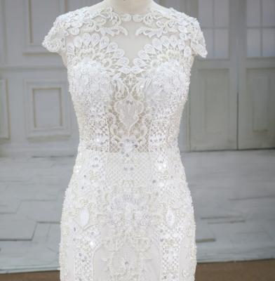 China Anti-Static Sexy With French Pearl Very Beautiful Pearl Luxury Wedding Dresses for sale