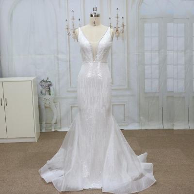 China Anti-Static With Off Shoulder Sequin Tulle With Beads Crystal Neckline Dresses Maternity Dress for sale