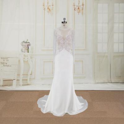 China Anti-Static Luxurious Wedding Dress Fashion White Backless Wedding Dress for sale