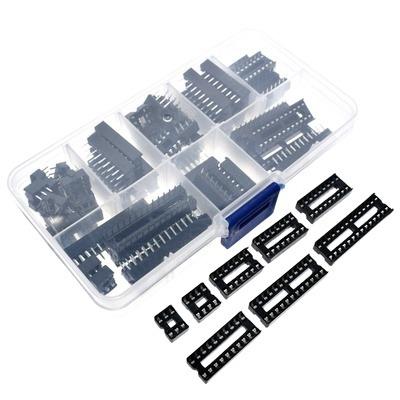 China 66PCS/Lot Study and Test DIP IC Sockets Adapter Solder Type 6 Plug Kit 8 14 16 18 20 24 28 40 Pin DIP-8 16-Pins DIP8 DIP16 IC Connectors for sale