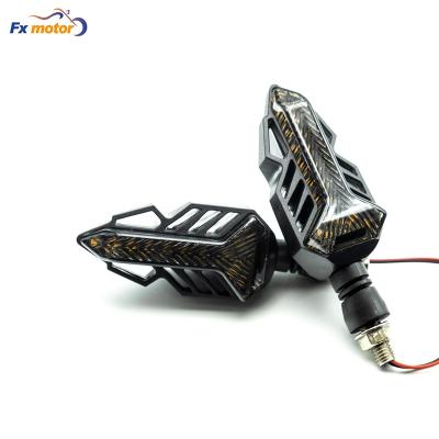 China Wholesale Black Dynamic Bullet Mirror Motorcycle Signal Light ABS+Led+Rubber Overflowing Led Turn Signal Light for sale