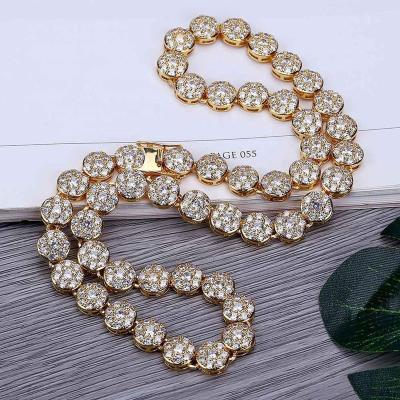 China Hiphop Gold Plated Iced Out Cuban Link Gold Necklace Hiphop Mens Chain Jewelry for sale