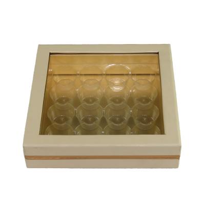 China Handmade bespoke mpaques Para chocolate soft packaging cardboard boxes with clear lid divider window for sale