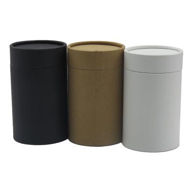 China Recycled Materials Retail Round Cylinder Paper Box Kraft Black Cardboard Cardboard Tube Retail Packaging for sale