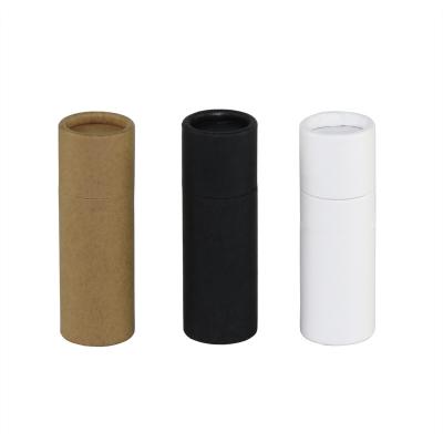 China Recycled Materials Eco Recycled 0.3oz 8g Cardboard Lift Up Brown Black Kraft Deodorant Stick Lip Balm Paper Tubes for sale