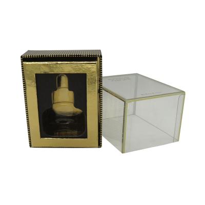 China Recyclable Clear Luxury Custom Design Gift Window Lid Cosmetic Paper Packaging Cardboard Box For Perfume for sale