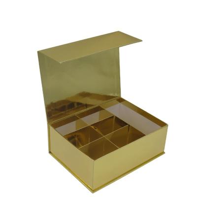 China Mirror Mylar Gold Chocolate Disposable Paper Gift Box With Dividers Lattice Candy Rectangle Cookie Boxes for sale