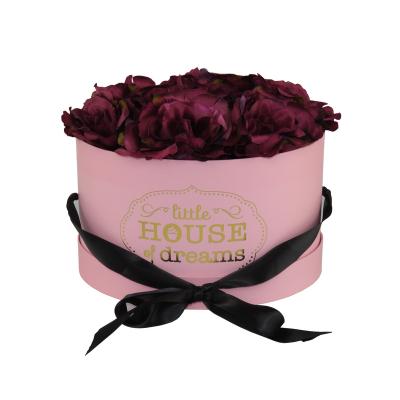 China Luxury Handmade Mum Shipping Rose Delivery Round Packaging Boxes for Artificial Flowers Roses for sale