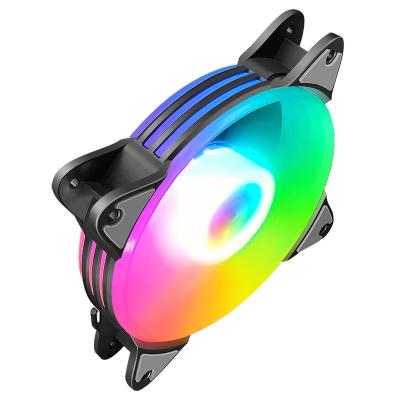 China DC 12V MOON Computer Case COOLMOON Color Change 120mm Fan Magic PC 4Pin LED Multi-Layer Opening Silent Fan Computer Case DC 12V Air Cooling Fans for sale