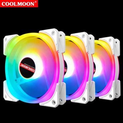 China Quiet Double-Oval-II RGB Glow Dual Ring LED Fan Computer Case COOLMOON Case Fan 3kit 3 for sale