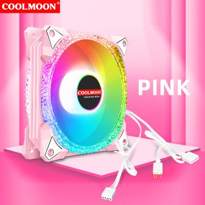 China NEW Design PWM ARGB FAN 120mm Double Diamond Ring Rose Computer Luxury PC Case Fans for sale