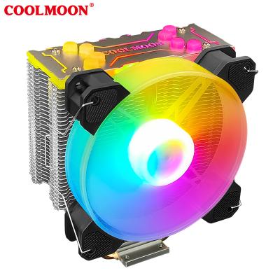 China COOLMOON FROST CPU X.400 PWM Color LED Air CPU Cooler For i3 i5 i7 AMD CPU 5V ARGB Mainboard Lighting Sync Heatsink for sale