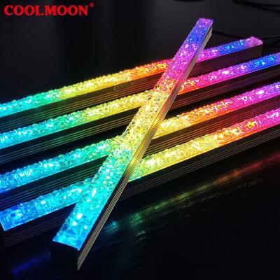 China COOLMOON Dimond Ray 280mm 5V ARGB Magnetic SYNC Accessible Color Acrylic LED Strip Light Mainboard Light Bar For Computer Case for sale