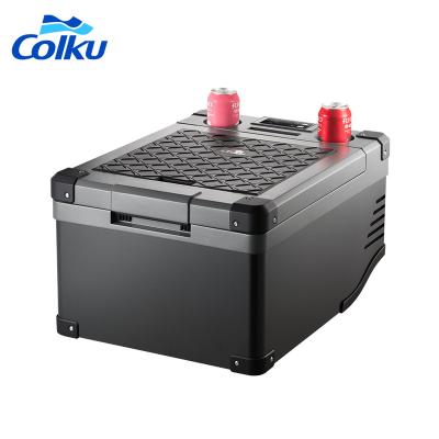 China High Efficiency Colku Mini Fridge 110-240v DC 12v 24v AC 110-240v Car Refrigerator Compressor Trucking Portable Trucking Fridges Mini 38L for sale