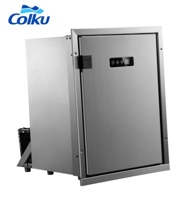 China Two temperature control system 12v stainless steel material 12v fridge portable motorhome refrigerator yacht 50L for sale