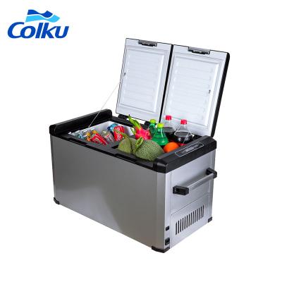 China Compressor Solar Power Small Double Door Bar Freezer Mobile Home Fridge Retro Intelligent Skin Care Cosmetic Mini Personal Fridge for sale