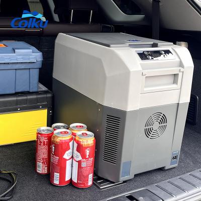 China Dc12v/24v Avalibale Good Selling High Level Material Food Grade Compressor Freezer Cooling Box 25 Liter Mini Refrigerator For Car for sale