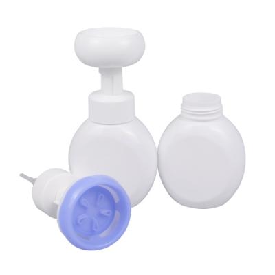 China Cosmetic 260ml Mousse bubble bottle flower bubble bottle hand sanitizer bath cream face cream bottle simple style for sale