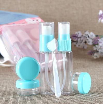 China Best Selling Recyclable Travel Set PET PE PS Jar Set Care Travel Kit Daily Traveling Bottle Sets Price facoroty manufater for sale