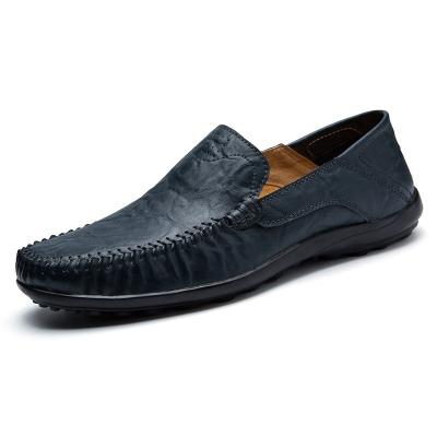 China New waterproof large size foldable flat soft leather men's casual shoes moccasin light shoes for sale