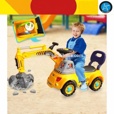 China Ride On Power Plant Worker Toy Kids Pretend Play Excavator Digger Grab Sand Truck Ride On Car Toys for sale