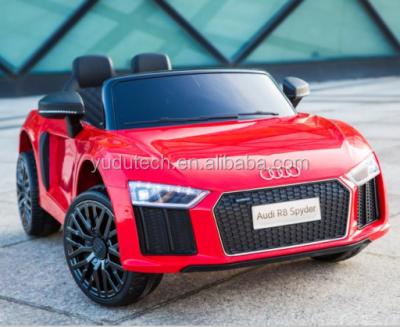 China Ride On Toy Licensed Audi R8 B With Open Seats 2 Double Door Function For Kids Ride On Plastic Toys Cars for sale