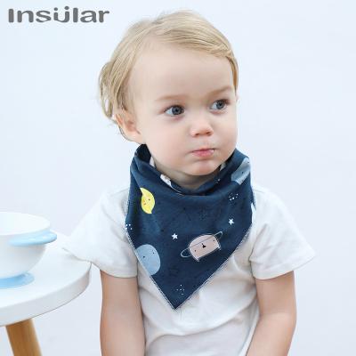 China 2Pcs/Lot Baby Bandana Bibs Sustainable Island Scarf Burp Tissues Saliva For Newborn Toddler Infant Boy Girl Kids Cartoon Triangle Cotton Bib for sale