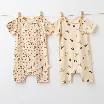 China Hot Selling Spandex/Cotton Baby Clothes Romper Solid Color Shorts Sleeves Newborn Baby Clothes Romper for sale