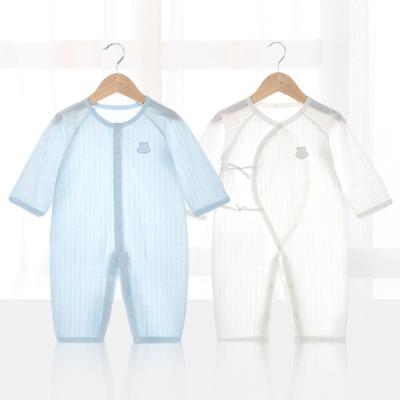 China Spandex/Cotton Baby Summer Slim Overalls Clothes Short Solid Newborn Sleep Dress Infant Organic Romper Boy Girl Cotton Rompers for sale