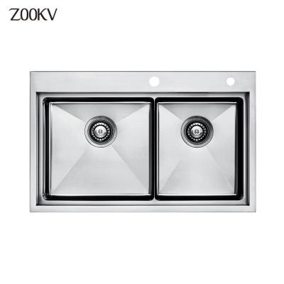 China OEM Commercial Kitchen Sink Double Faucet Undermount Without Bowl Kitchen Sink for sale