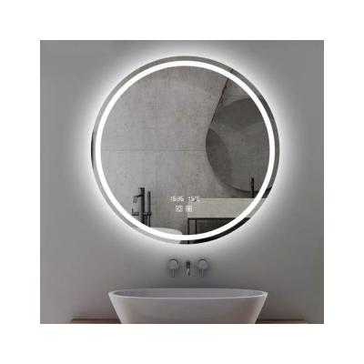 China Customizable Magnifying Double Bathroom Mirror Diameter 70 Touch Screen / Round Light / Defogging / Time-temperature / Frameless LED Bathroom Mirror for sale