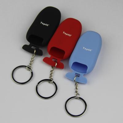 China Topfit Silicone Key Chain for Tesla Model S-Includes Black Blue Red, 3 Pieces for sale