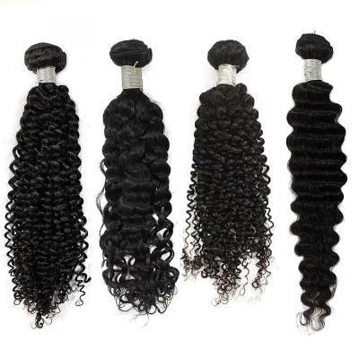 China Good Quality Raw Unprocessed Virgin Mink Brazilian Hair Wave Bundles Wholesale 100% Remy Human Hair Bundles Vendor Softly Kinky Curl Black for sale