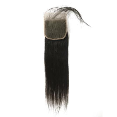 China Cantu Wholesale Price Raw Unprocessed Brazilian Virgin Hair Weaves Straight Hair Products Natural Black Color Bundles With 4*4 Transparent Closure for sale