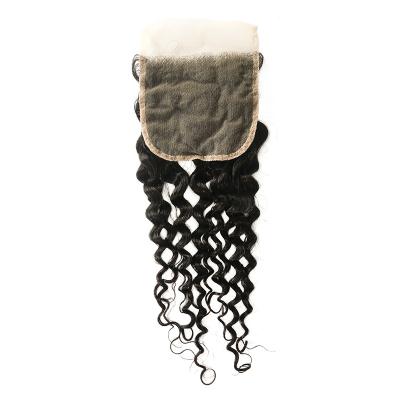 China Wholesale Cheap 100% Deep Curly Virgin Human Hair Pre Plucked Transparent 5*5 Lace Closure for sale