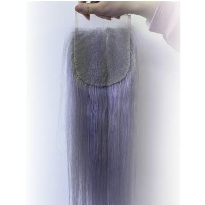 China Wholesale Indian Straight Hair Bundles With Closures Vendors, Gray Color Transparent Lace Closure For Woman for sale