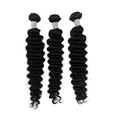 China Raw Deep Wave Brazilian Virgin Hair Cuticle Aligned Double Deep Wave Weft Bundles With Closure for sale