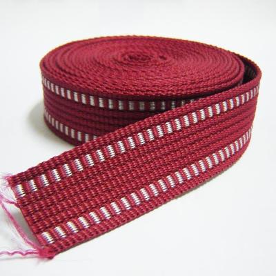 China Reflective Jacquard Elastic Webbing Fabric Tape Webbing Strap Sew On Clothes for sale