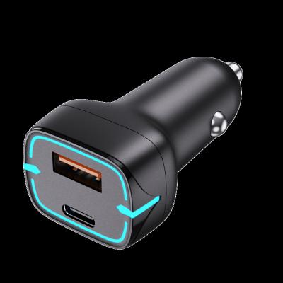 China High Speed ​​USB Car Charging 20W Charger 3A Palladium Type C Car Charger USB Mobile Phone Charger Adapter In Car For iPhone Xiaomi Huawei for sale